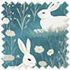 Bunny Meadows, Teal - Roman Blind